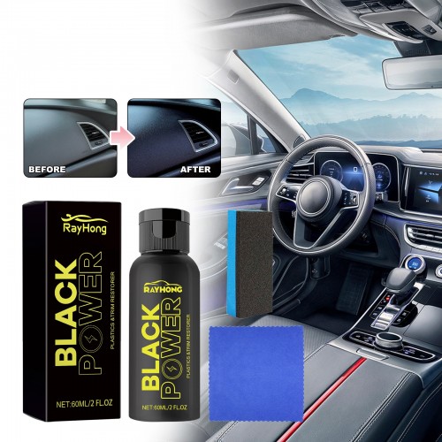 Rayhong Car Plastic Refurbishment Agent, Car Motorcycle Plastic Body Dashboard Refurbishment Polish 60ml